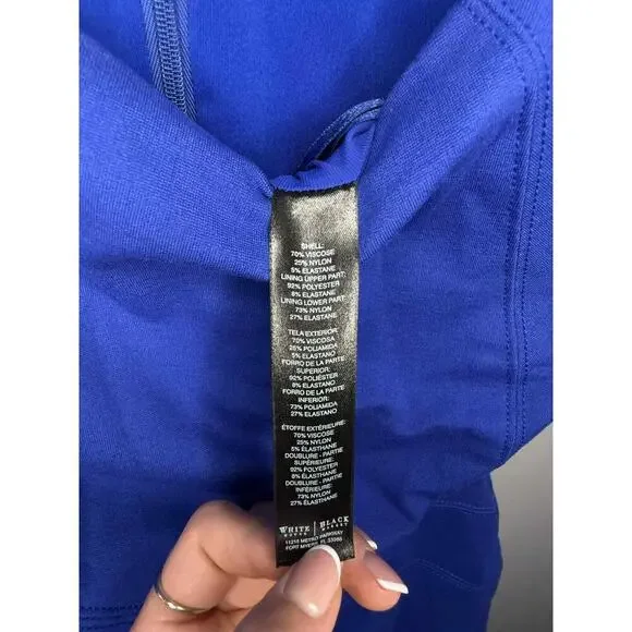 White House Black Market Cap Sleeve Knee Length Sheath Dress Royal Blue Womens 0 - Picture 7 of 9